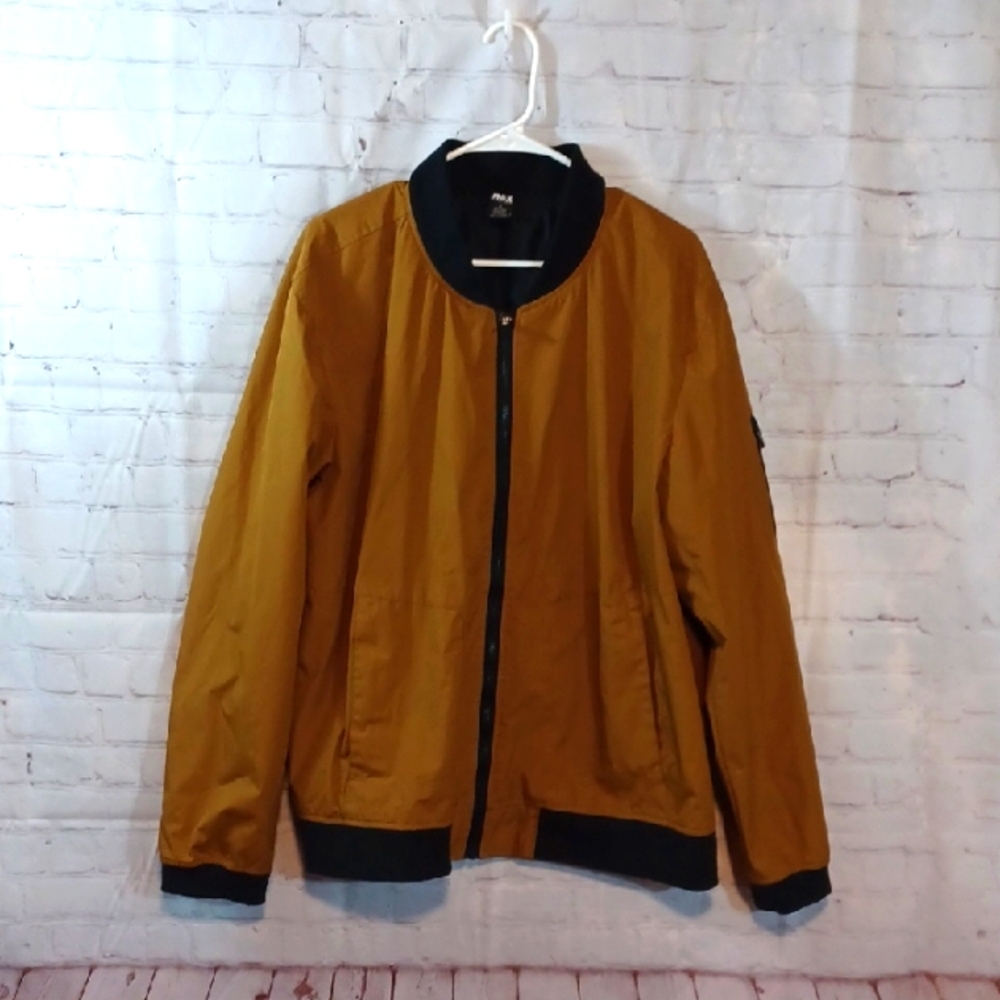 MSX Rain Water Proof Men's Mustard Brown  Bomber Jacket Zip Pockets